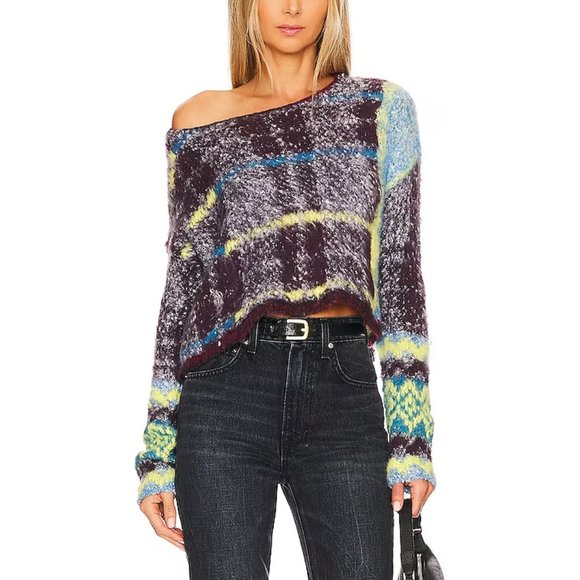 Free People Sweaters - Free People Emerson Cropped Sweater Honey Wine Combo